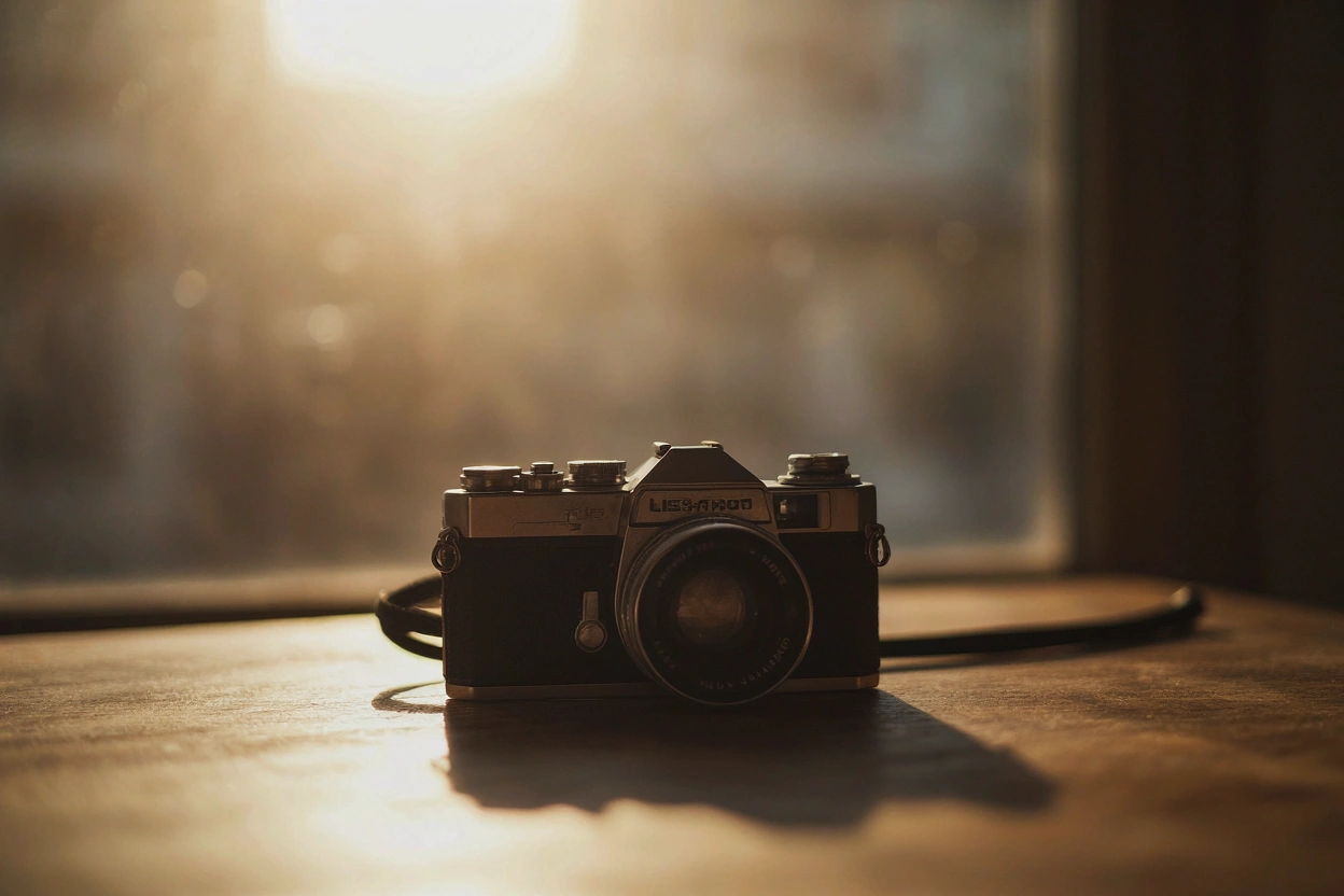Appareil photo stylisé dans une lumière douce pour bien choisir sa photo